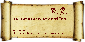 Wallerstein Richárd névjegykártya